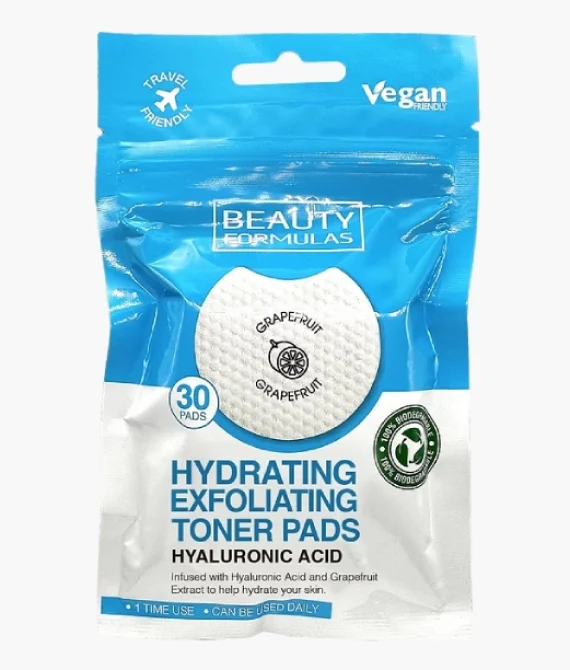 HYDRATING HYALURONIC ACID EXFOLIATING TONER PADS 30’S